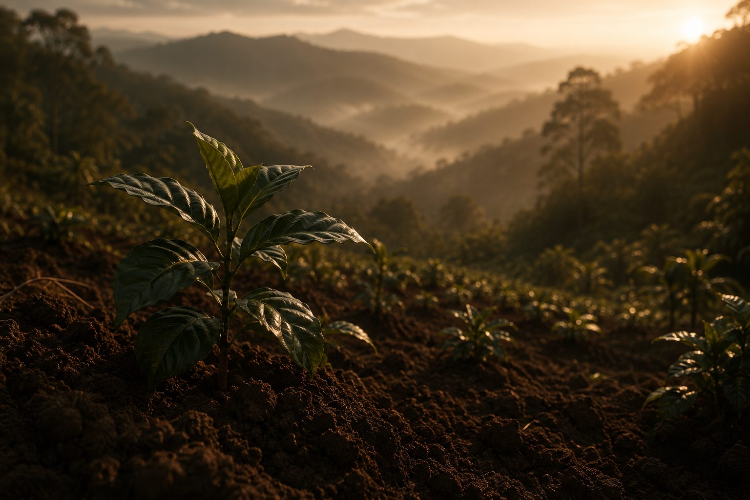 Coffee highlands at first light